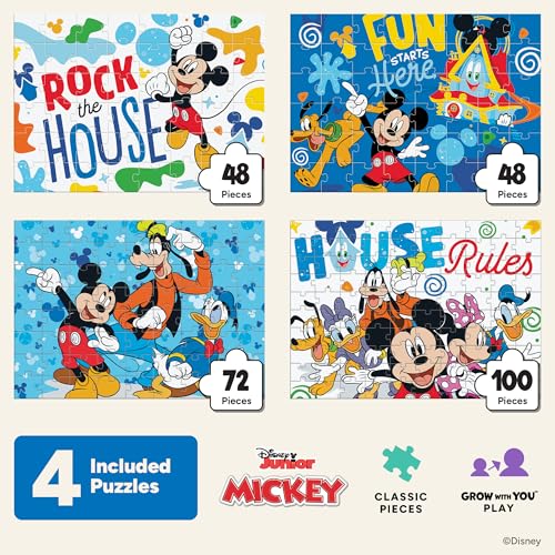 Ceaco - Disney - Mickey's Clubhouse - 4 X 1 Kids Multipack - Engaging Puzzle Perfect for Game Nights - Finished Size Varies