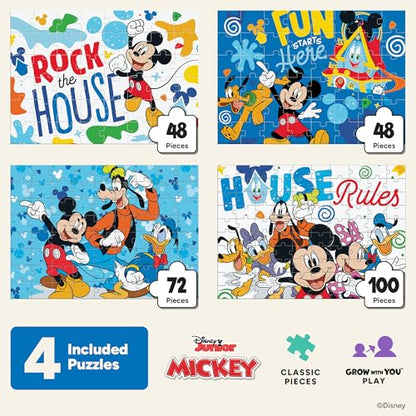 Ceaco - Disney - Mickey's Clubhouse - 4 X 1 Kids Multipack - Engaging Puzzle Perfect for Game Nights - Finished Size Varies