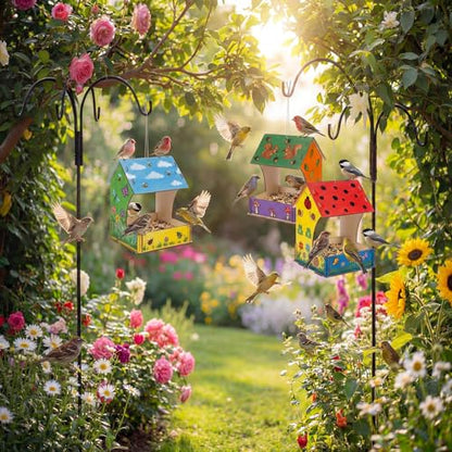 6 Pack Wooden Bird Feeder Kits Bulk Bird Houses to Paint Unfinished Craft