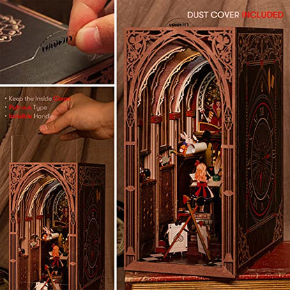 MiniCity Alice in Wonderland Book Nook Kit, Wooden Miniature House with LED - color: Alice in Wonderland