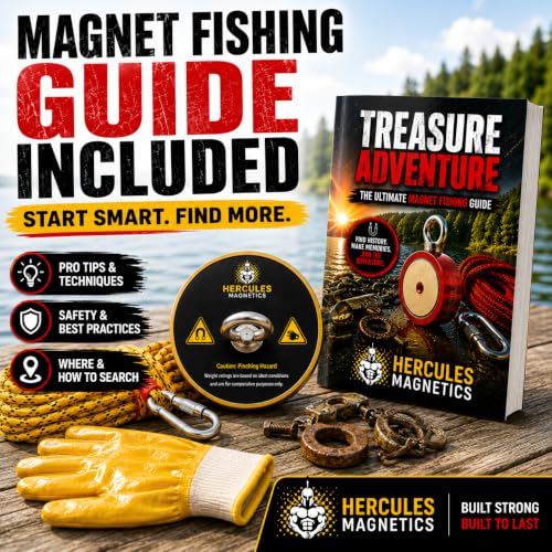 1000 lb Magnet Fishing Kit with 100ft Rope and Carabiner, Ultra Powerful for Rivers and Lakes, Strong Treasure Hunting Magnet, Great Holiday Gift - style: 1000 LBS Single Side Magnet Kit