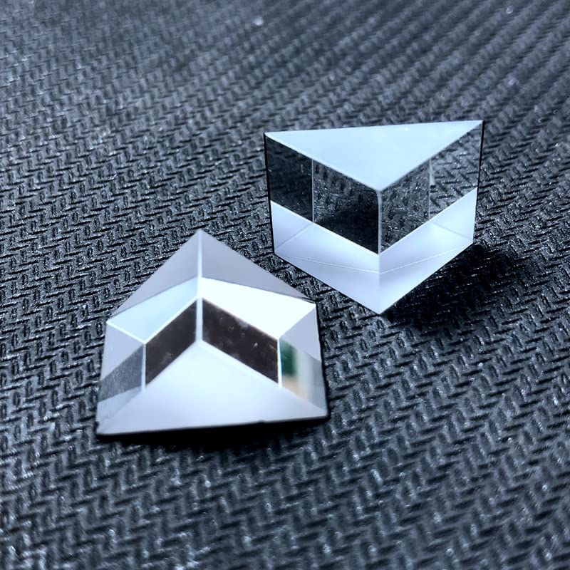 Right Angled Triangular Prism, N-BK7 (K9) Optical Components Glass for Precision Instruments Excellent, Physics, Light Refraction & Wavelength Experiments - size: 20MM
