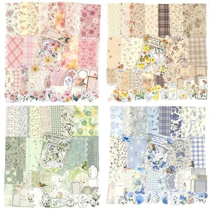 OKUPAN Scrapbook Supplies Kit – 400Pcs Scrapbook Paper & Journal Stickers - color: 4 PACK