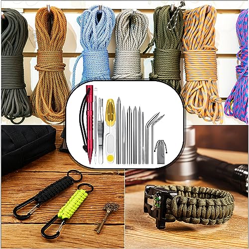 Ferraycle 12 Pcs Paracord FID Knotter Tools Set, Stainless Steel Red - style: Red