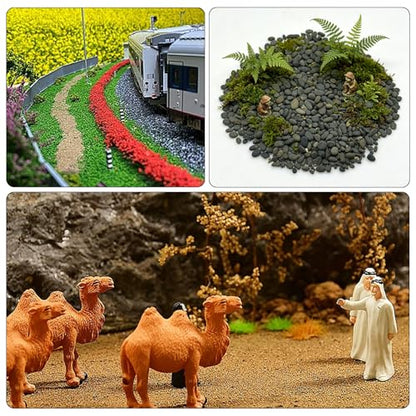 Miniature Rock Basing Kit Miniature Rock Landscape Rocks DIY Terrain Model Kit Basing Kit for Terrain Scenery Landscape Model Railroad Sand Table Material, Gray - color: Gray