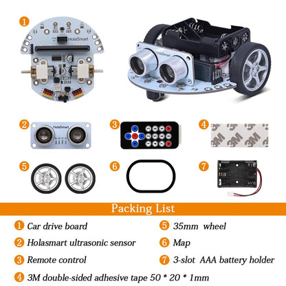 microbit Car Kit Compatible with BBC Micro:bit v2 and v1,STEM Educational Engineering Science Kits for Graphical MakeCode and Python（Without Micro:bit and AAA Battery）