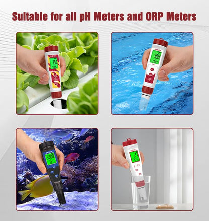 pH Electrode Storage Solution, 3M KCL, 4x30ml for pH & ORP Meters - color: White Red