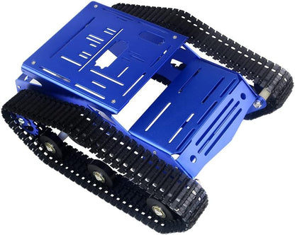 Smart Robot Car Chassis Kit Full Metal Big Tank Chassis with 2WD Motors for Arduino Raspberry Pi Jetson Python DIY Smart Car Learning Kit(Blue1, with Encoder Motor) - color: Blue1