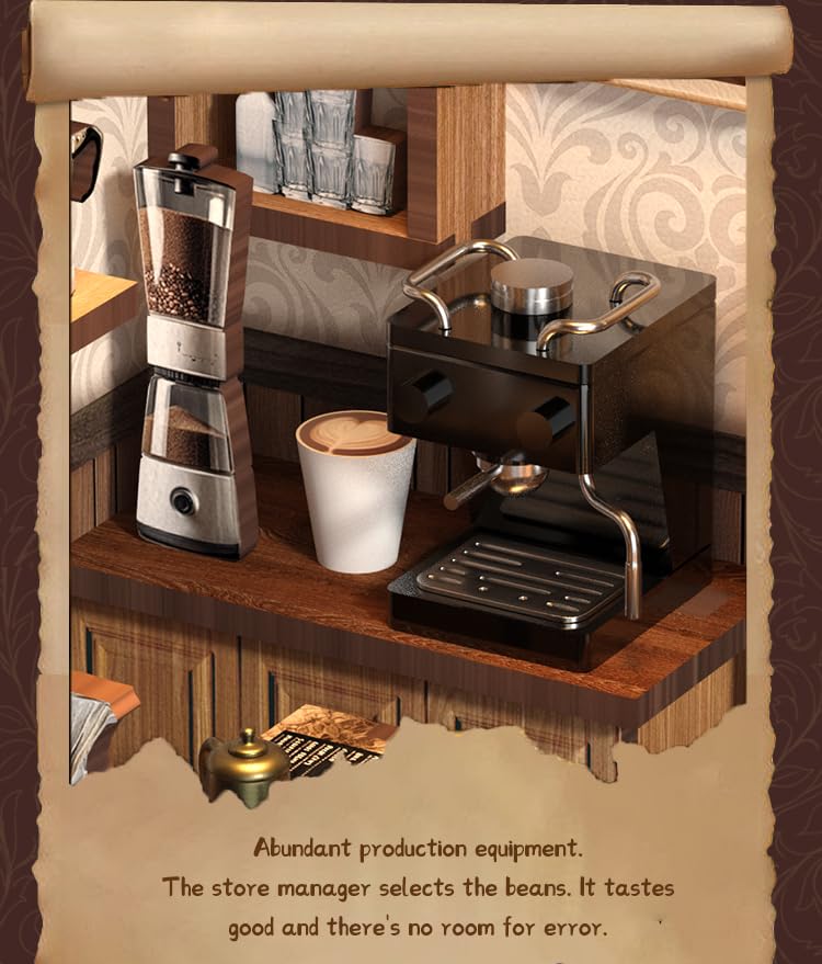 DIY Miniature Dollhouse Kit, 3D Wooden Puzzle Coffee Shop Model, Creative Mini Cafe Building Set with Furniture, Arts and Crafts Gift for Adults & Teens (Country Cafe) - style: Rustic