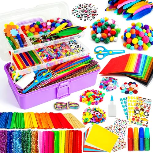 Arts and Crafts Supplies for Kids - Toddler Crafts Kits with Glue Stick - size: Storage Box Set (Extra Large)