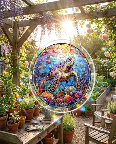 Acrylic Jigsaw Puzzle Suncatcher - Ocean Turtle - color: Ocean Turtle, size: S-7.4in*7.4in