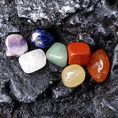 Chakra Crystal Stones Healing Kit, Healing Crystal Wands Crystals Points Reiki, 7 Chakra Set Tumbled Stones Reiki Chakra Meditation Therapy