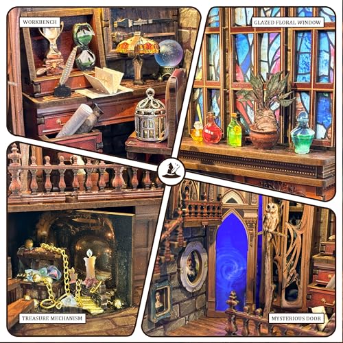 Book Nook Kit DIY Miniature House 3D Wooden Puzzle - Magic Studio - color: Magic Studio