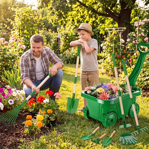 16 Pcs Kid Gardening Tool Bug Explorer Kit, Kid Wheelbarrow Set