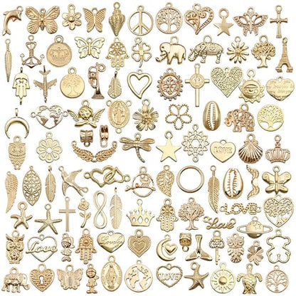 Jewelry Making Charms Pendants for Bracelet Bulk lot Necklace Earrings Keychain Charms Beads DIY Kit Trendy Craft
