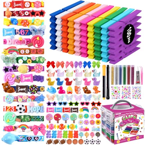 JOICEE 100 Set Cheer Pins Spirit Clips Clothes Pins Kit with Storage Box - color: 100pcs