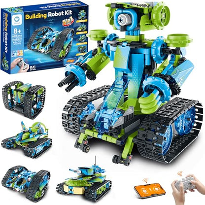 Sillbird 12-in-1 Solar Robot Toys & Robot Building Kit with Remote Control for Boys, Christmas STEM Robotics Technic Toy, Birthday Creative Gifts for Kids Ages 8-14