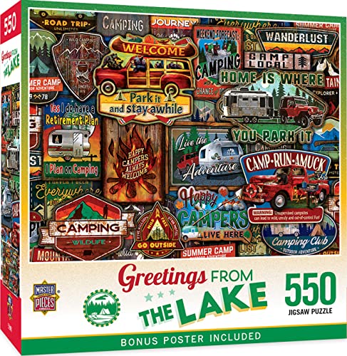 MasterPieces - 550 Piece Jigsaw Puzzle, The Lake, Fun for Adults, Family, Kids, 18" x 24" - style: The Lake