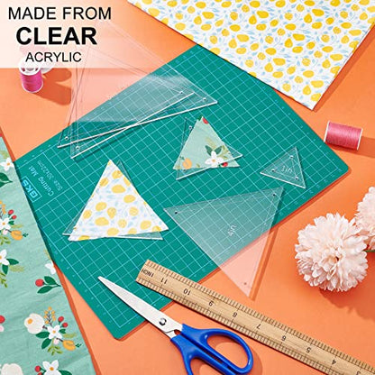 BENECREAT 6Pcs Free Motion Triangle Quilting Template Set, Acrylic Transparent Quilting Rulers for Machines Quilting DIY Designs On Shirts - color: Triangle Set - 6 Sizes