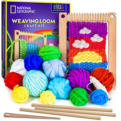 National Geographic Wooden Loom Weaving Arts and Crafts Kit for Kids - style: Weaving Loom Kit