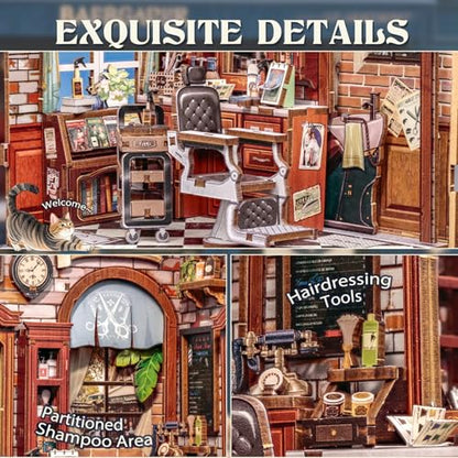 Cutefun Book Nook Kit - DIY Miniature Dollhouse Kit for Adults and Teens - color: John's Hair Salon