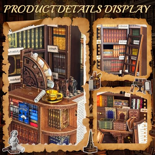SUNNINO Book Nook Kits for Adults - Book Nook Kit Doll House - color: Hogg Bookstore