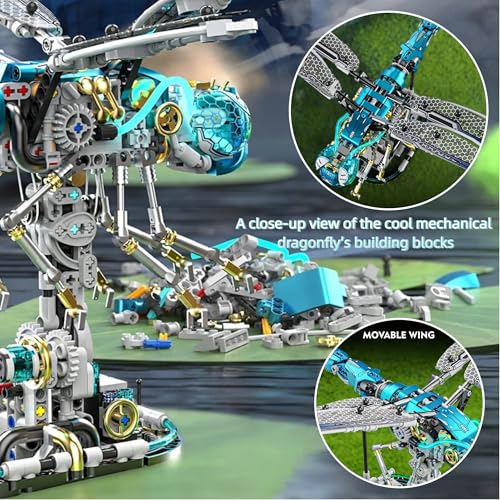 Mechanical Skeleton Robot Building Blocks Set, 3D Robotic Model Kit - color: Dragonfly