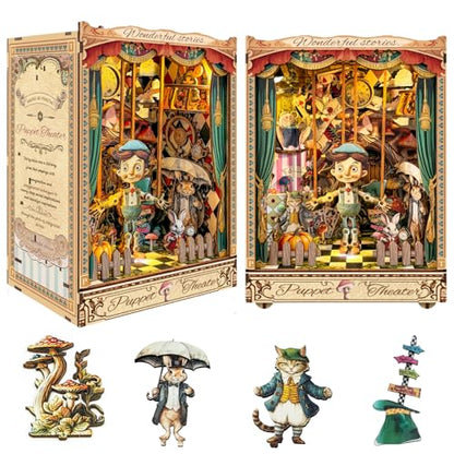 Spilay Book Nook Kit for Adults, Puppet Theatre DIY Miniature House Kit - color: Puppet Theatre With Dust Cover