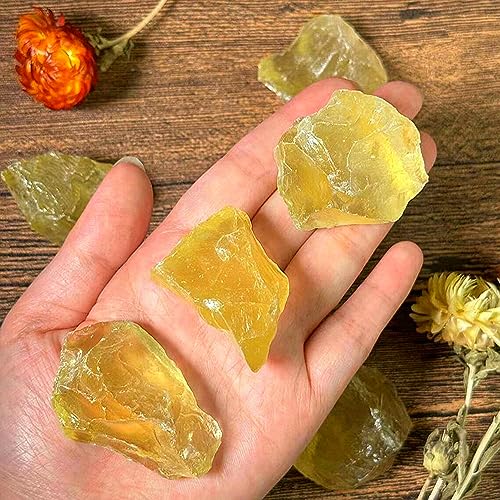 Zenkeeper 1Lb Authentic Raw Citrine Crystal Stone Rough Gemstones Fountain Rocks for Tumbling, Cabbing, Polishing, Wire Wrapping, Wicca & Reiki Crystal Healing - color: Citrine Crystal