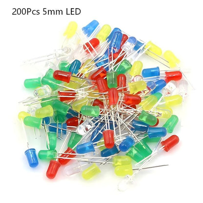 240pcs 5mm 10mm LED Diode Kit White Red Yellow Green Blue DIY