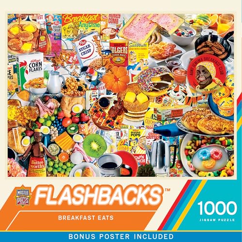 MasterPieces - 1000 Piece Jigsaw Puzzle, Breakfast of Champions, Fun for Adults, Family, Kids, Non-Glare Finish, 19.25" x 26.75" - size: 1000 Piece