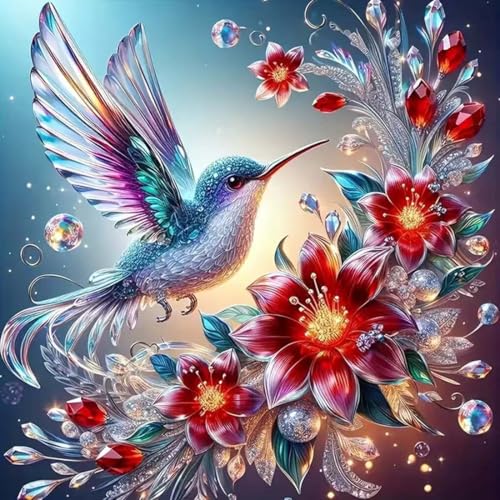 Hummingbird Diamond Art Kits for Adults,5D Full Round Diamond Painting Kits - color: Bird