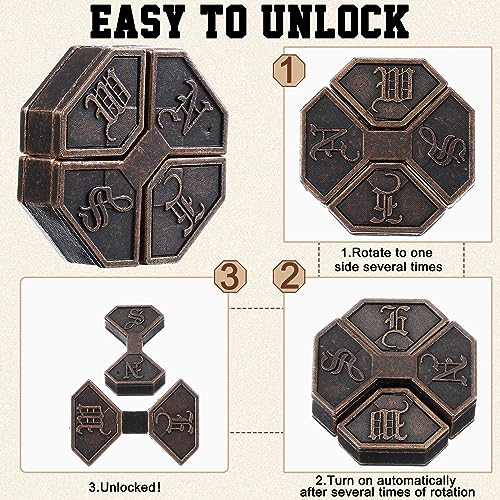 Wettarn 9 Pcs Metal Brain Teasers 3D Steel Puzzle Set, Classic Style - style: Classic Style