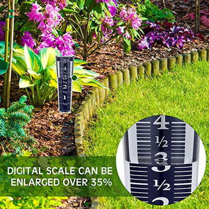 Yexiya 4 Pcs 5'' Rain Gauge Outdoor Acrylic for Garden Yard Lawn,Blue - color: Blue