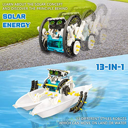 STEM 13-in-1 Solar Power Robots Toy,Educational Experiment DIY Robotics Kit - color: White1