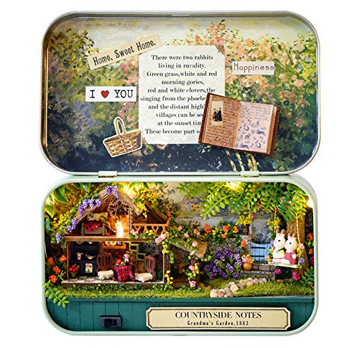 MAGQOO 3D Wooden Dollhouse Miniature DIY Doll House Kit with Furniture,1:100 DIY Box Theater Kit (Pack of 2) - color: Q-004/Q-005