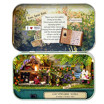 MAGQOO 3D Wooden Dollhouse Miniature DIY Doll House Kit with Furniture,1:100 DIY Box Theater Kit (Pack of 2) - color: Q-004/Q-005