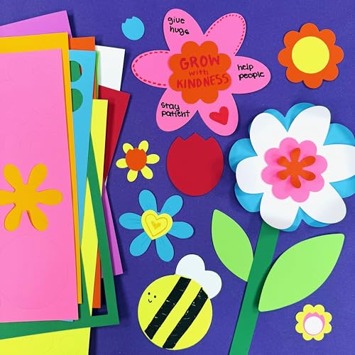 Flower Cutouts, Tulip Daisy Daffodil, 280 Piece, Paper Flowers for Crafts