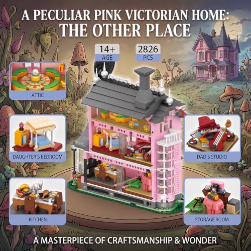 Pink Palace Castle Halloween Haunted Building Block, 2826 PCS for Adult - color: Pink Palace