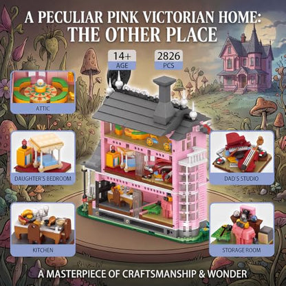 Pink Palace Castle Halloween Haunted Building Block, 2826 PCS for Adult - color: Pink Palace