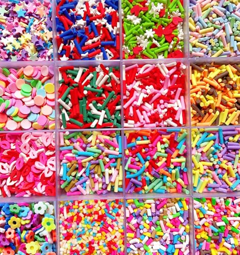 EHOPE Fake Sprinkles 220G Polymer Clay Slices Fake Candy Sprinkle Faux Sprinkles for Nail Art DIY Crafts Cake Phone (28 Styles) - color: 28 Styles