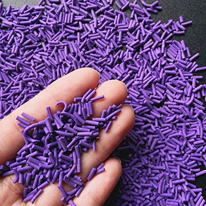 50g Fake Sprinkles Resin Sprinkles Fake Candy Sprinkles Clay Sprinkles Polymer Sprinkles Polymer Clay Slices for Nail Art DIY Crafts Cake Phone Case(10-Dark Purple） - color: 20-Dark Purple
