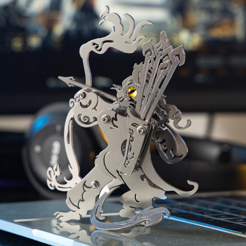 3D Metal Puzzle King Cat, Silver - color: King Cat Silver