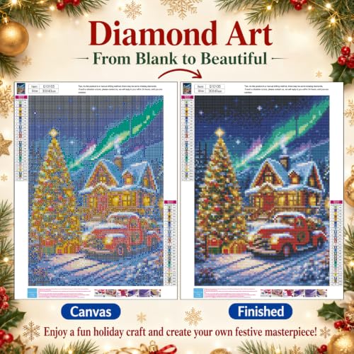 AUKELHJ Diamond Art Kits for Adults, Christmas Diamond Painting, 12x16 Inch - color: 04-Christmas, size: 12X16 inch