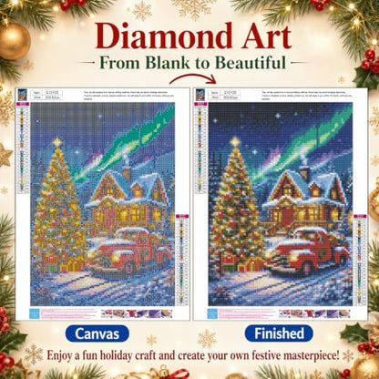 AUKELHJ Diamond Art Kits for Adults, Christmas Diamond Painting, 12x16 Inch - color: 04-Christmas, size: 12X16 inch