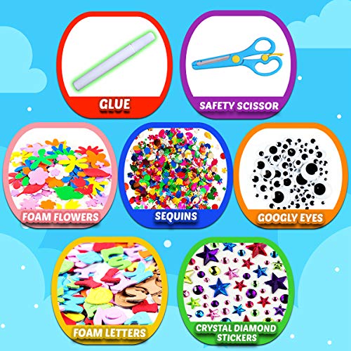 Goody King Arts and Crafts Supplies for Kids - Craft Art Supply Jar Kit for Student Age 4 5 6 7 8 9 10 Year Old Crafting Activity - Collage Arts Set for Toddlers Preschool DIY Classroom Home Project - size: Small