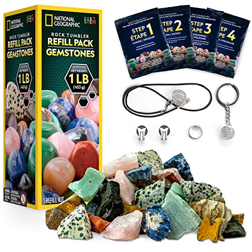 National Geographic Rock Tumbler Refill Kit with 1 Lb. Gemstone Mix - style: Gemstone Mix
