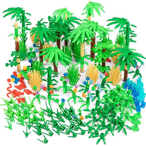 Play Platoon 404 Piece Jungle Building Bricks Kit- Botanical Forest Building Block Compatible with Major Brand Accessories Set with Plants, Trees, Bushes, Trees, Flowers. Forest Scenery - color: Trees, Plants & Flowers - 404 Pieces
