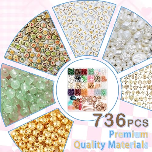 Kasmena 750+ Pcs DIY Bag Charm & Keychain Making Kit with Beads and Charms - size: 750+ PCS