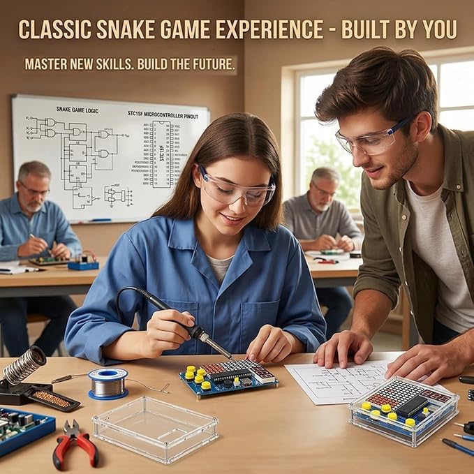 Gikfun Soldering Practice Kit with 4 Retro Games - DIY Electronics Project for STEM Learning, School, Home w/ Acrylic Case EK1987 - size: Medium